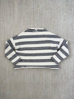 Anthropologie Eri + Ali Summer Cotton Striped Sweatshirt Knit Top L